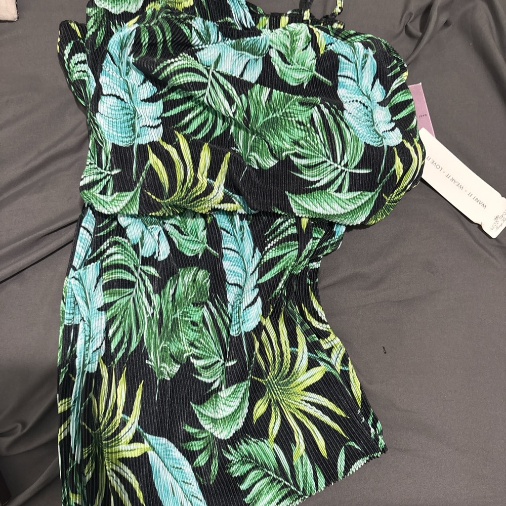 Tropical Leaf Print 2 piece